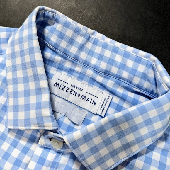 $125 Mizzen + Main Men`s Hampton Plaid Performance Shirt Size 2XL Trim Fit - Picture 3 of 6